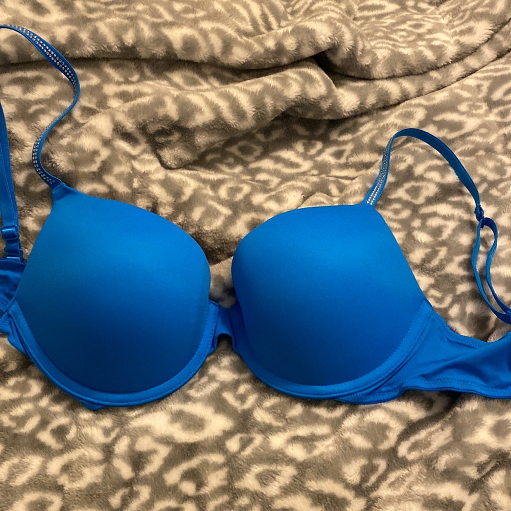 Sexy blue rhinestone push up
